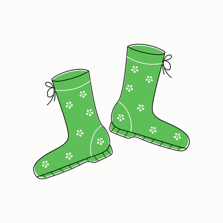 Rubber boots doodle. Vector illustration. Isolated background.&#x9;のイラスト素材
