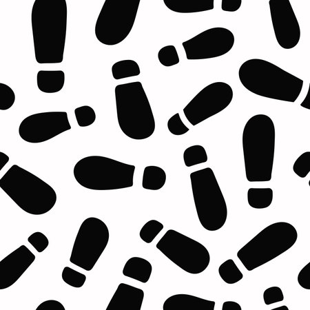 Pattern of footprints. Footprints cartoon. Seamless vector background.