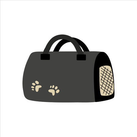 Carrying bag for pets. Travel bag with cats and dogs.のイラスト素材