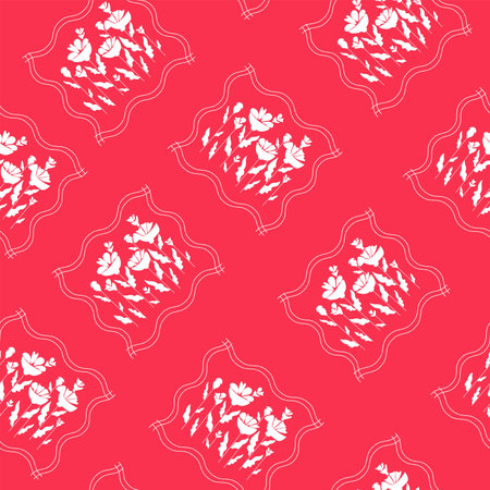poppy flowers. Pattern vector with flowers, leaves and stems. Floral elements on an isolated background.のイラスト素材