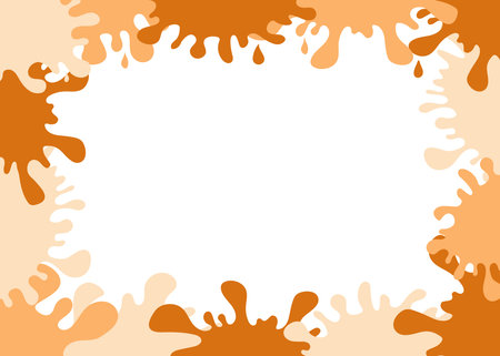Frame, border, color spots, paint blots, ink. Paint drops, splashes. Abstract background, banner. Vector illustration. Background isolated.のイラスト素材