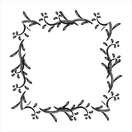 Exquisite frames, lettering borders, patterns composed of jewels and their elements, vector, drawn by ink in handのイラスト素材