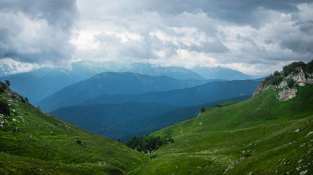 beautiful mountain landscape on a cloudy summer day. Adygea Republicの写真素材