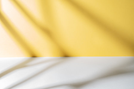 Soft gradient background with gentle shadows, creating a serene atmosphere, ideal for product display or creative mock up with copy space for text overlay. Front view.の写真素材