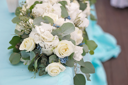 Decoration for the wedding ceremony. Flowers closeupの写真素材