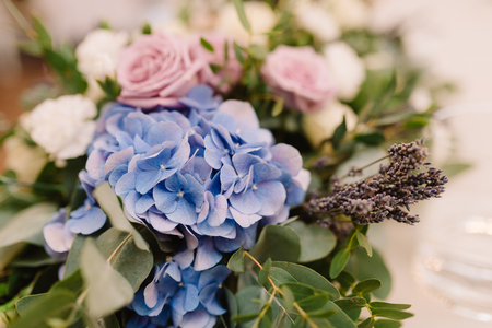 Decoration of a wedding lavenderの写真素材