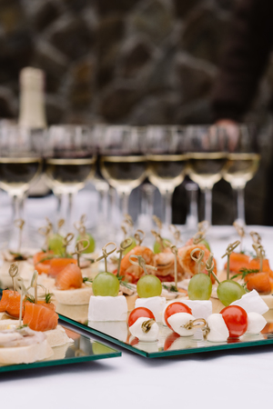 Colourful snack on a holiday tableの写真素材