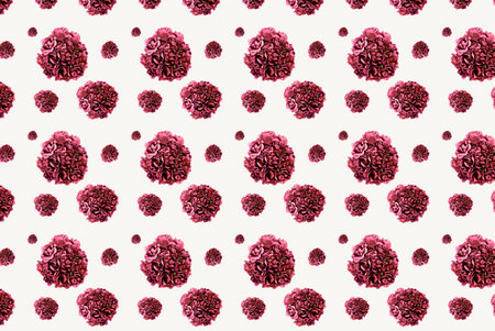 Seamless texture of vintage purple tulips bouquet. Isolated background pattern