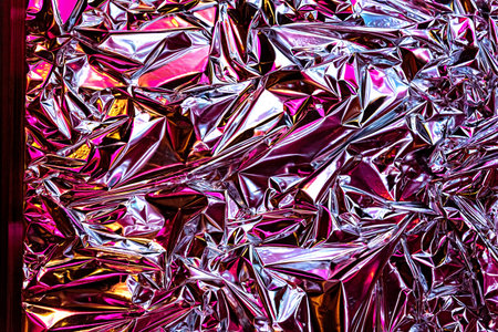 Modern beautiful holographic wrinkled foil background