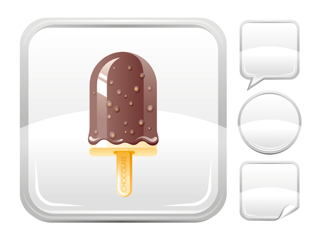 Dessert food icon with chocolate ice cream and other blank button formsのイラスト素材