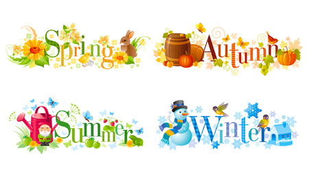 Four seasons calendar set.のイラスト素材