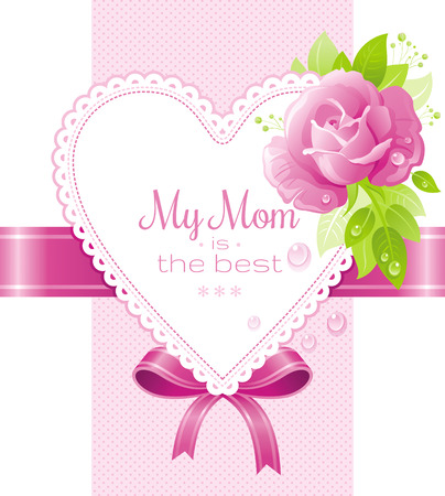 Flower rose blossom, dew drops holidays poster.のイラスト素材