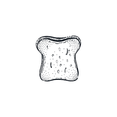Vector illustration of hand draw wheat cereal bread. Sketched bakery concept. Black line art drawing, isolated on white background. Gluten food ingredient graphics. Engraving retro vintage iconの写真素材