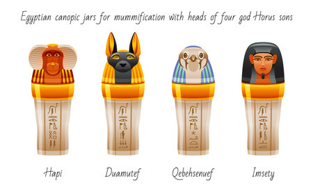 Vector of Ancient Egyptian canopic jars - ID:131027245 - Royalty Free ...