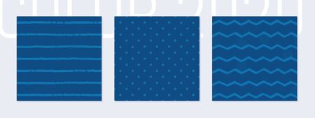 Classic geometric blue design in trendy navy colorのイラスト素材