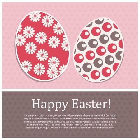 Vintage  postcard with  paper eggs and place text のイラスト素材