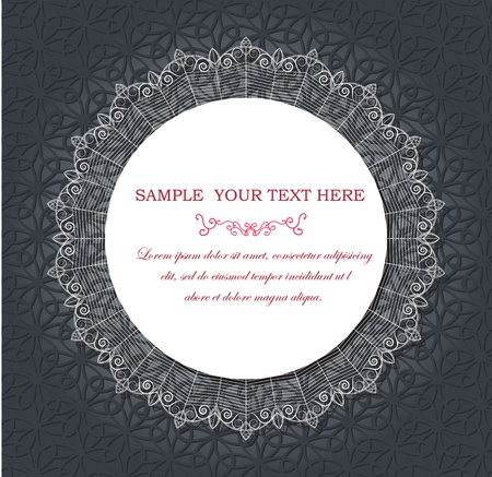 ornamental round lace pattern c background in the form of laceのイラスト素材