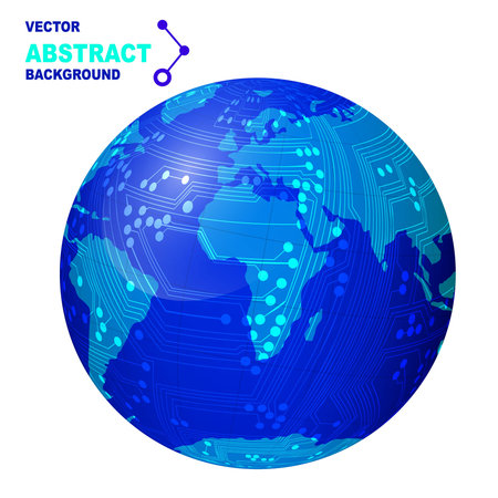 technology abstract background - the globe with the boardのイラスト素材