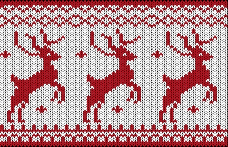 Seamless knitted christmas patternのイラスト素材