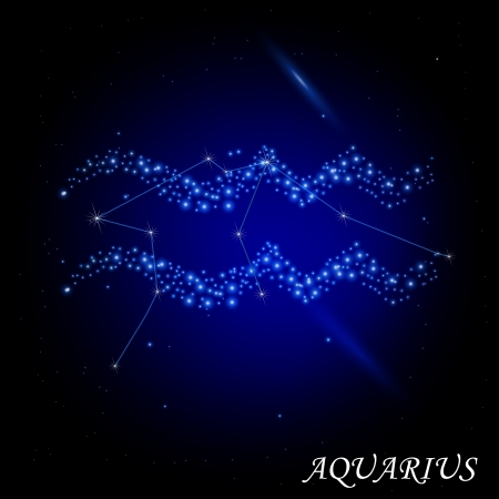 Sign of the Zodiac - Aquarius  Composed of stars  のイラスト素材
