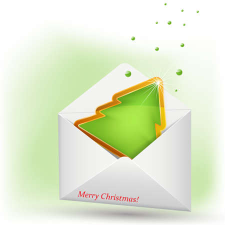 Christmas tree in envelopeのイラスト素材