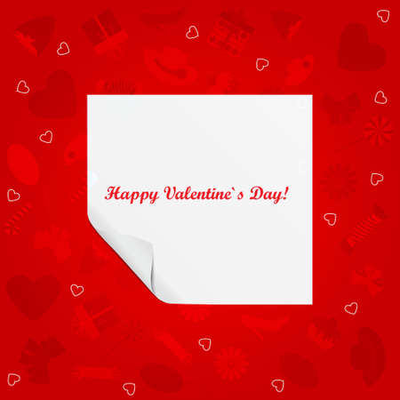 Festive red background with sheet of paperのイラスト素材