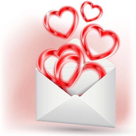Hearts in envelopeのイラスト素材