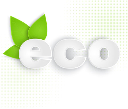Eco label with abstract paper leaves  のイラスト素材