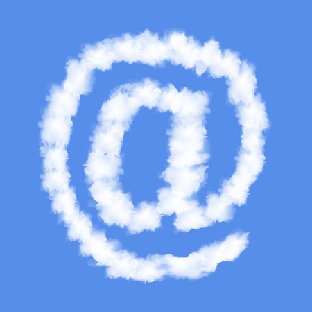 Symbol E-MAIL with clouds written numeral  Vector Illustrationのイラスト素材
