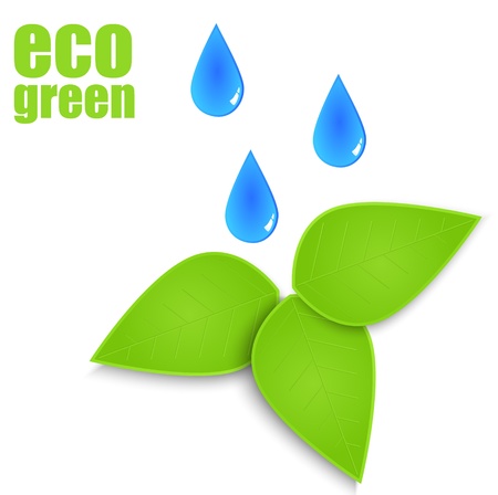 Eco label with abstract paper leaves のイラスト素材
