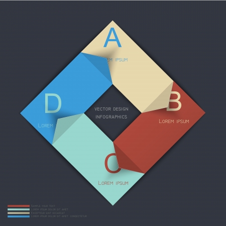 Infographic design template with paper tagsのイラスト素材