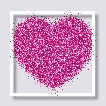 Valentines Day background with heart of red glittersのイラスト素材