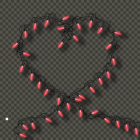 Garlands. Valentines day decorations lights effectsのイラスト素材