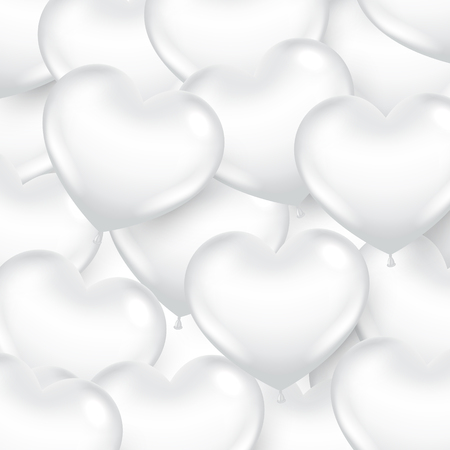 Valentine's Day background.Romantic composition with white hearts .のイラスト素材