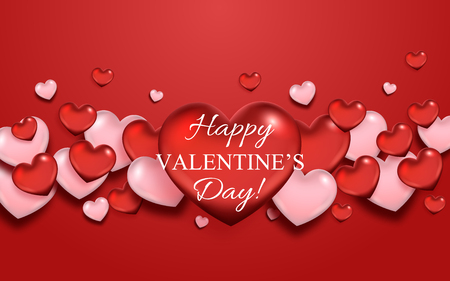 Valentine's day abstract background with heartsのイラスト素材