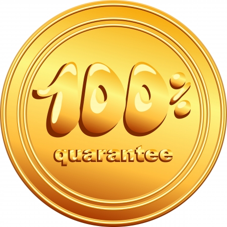 vector gold button with the inscription one hundred percent guaranteeのイラスト素材