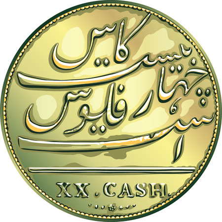 Money gold coin 
twenty Madras cachesのイラスト素材