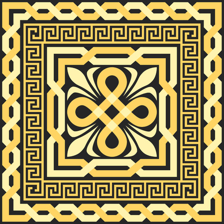 vector gold pattern of interlacing linesのイラスト素材