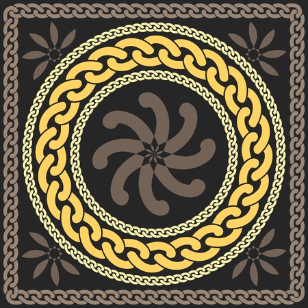 vector gold pattern of chainsのイラスト素材