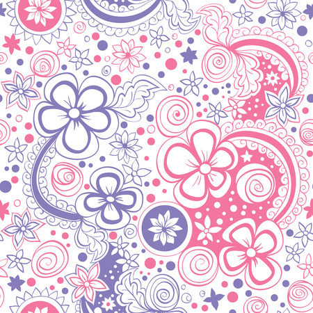 seamless color floral patternのイラスト素材