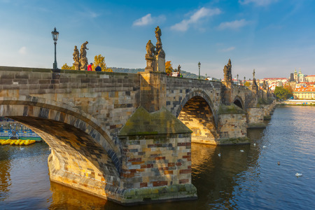 Charles Bridge at morning, Czech Republicのeditorial素材