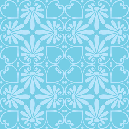 Seamless cute blue Greek floral pattern, endless texture for wallpaper or scrap bookingのイラスト素材