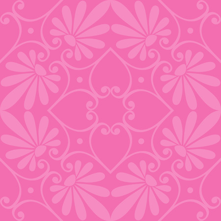 Seamless cute pink Greek floral pattern, endless texture for wallpaper or scrap bookingのイラスト素材