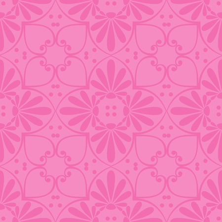 Seamless cute pink Greek floral pattern, endless texture for wallpaper or scrap bookingのイラスト素材