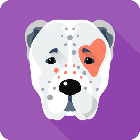 Vector head Central Asian Shepherd Dog icon flat designのイラスト素材