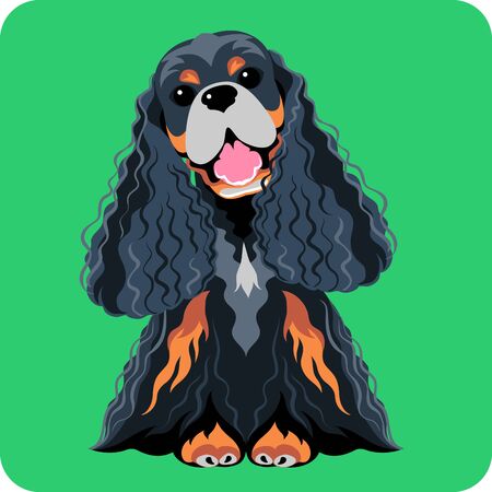 dog icon flat designのイラスト素材