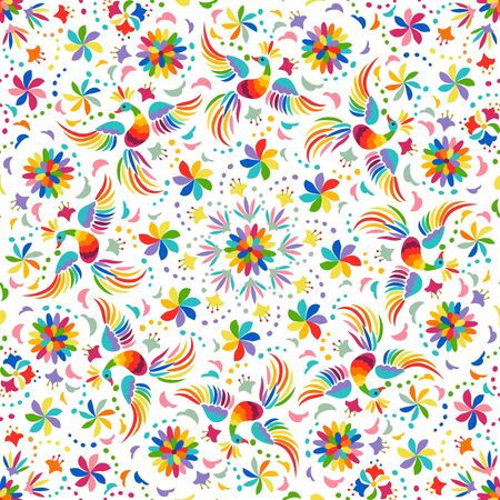 Mexican rainbow seamless patternのイラスト素材
