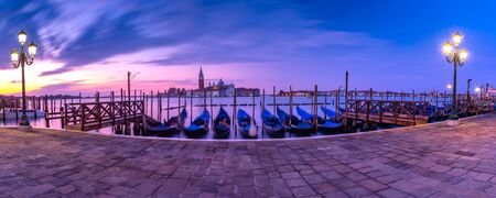 San Giorgio di Maggiore at sunrise, Venice, Italyの写真素材