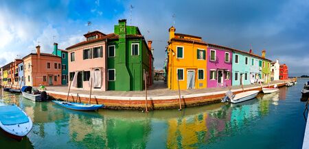 Colorful houses in Burano, Veniceの写真素材