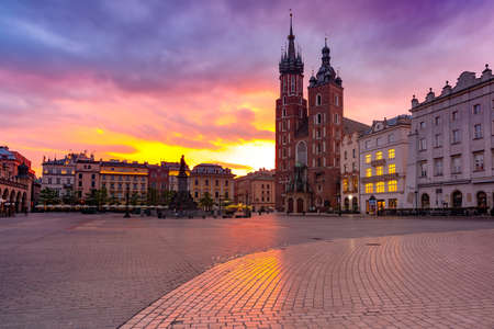Main market square, Krakow, Polandの写真素材